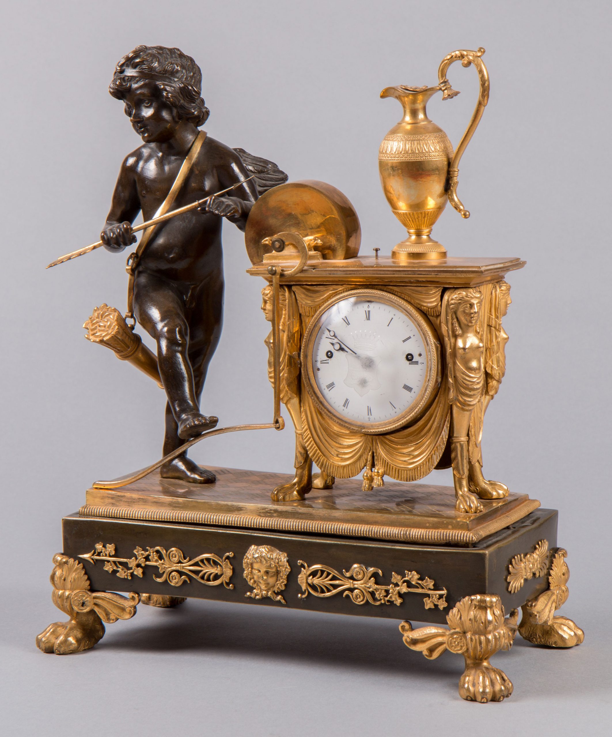 Figural empire mantel clock “Amor” Stephan Andréewitch 